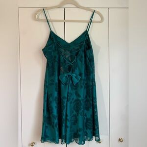 Vintage Victoria's Secret Gold Label Green Floral Rose Sheer Slip‎ Dress Chemise